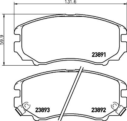 HELLA 8DB 355 010-991 - Set placute frana,frana disc parts5.com