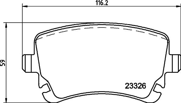 HELLA 8DB 355 010-971 - Brake Pad Set, disc brake parts5.com