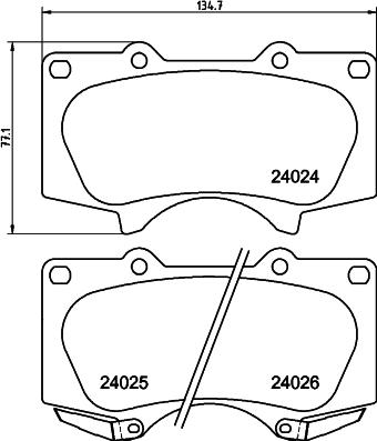 HELLA 8DB 355 010-491 - Set placute frana,frana disc parts5.com