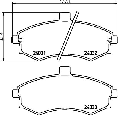 HELLA 8DB 355 010-481 - Juego de pastillas de freno parts5.com