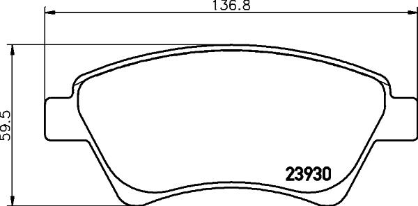 HELLA 8DB 355 010-541 - Fren balata seti, diskli fren parts5.com