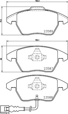 HELLA 8DB 355 010-581 - Juego de pastillas de freno parts5.com