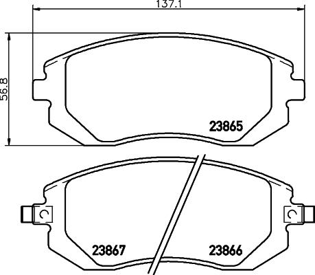 HELLA 8DB 355 010-211 - Sada brzdových platničiek kotúčovej brzdy parts5.com