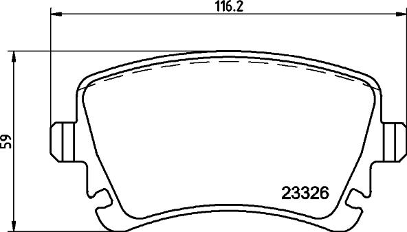 HELLA 8DB 355 011-531 - Sada brzdových platničiek kotúčovej brzdy parts5.com