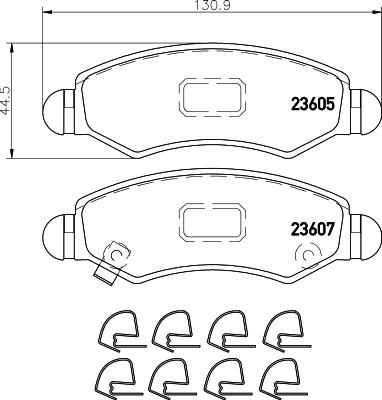 HELLA 8DB 355 011-691 - Set placute frana,frana disc parts5.com