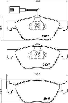 HELLA 8DB 355 011-211 - Set placute frana,frana disc parts5.com