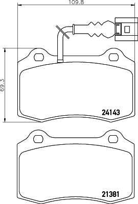 HELLA 8DB 355 011-741 - Bremsbelagsatz, Scheibenbremse parts5.com