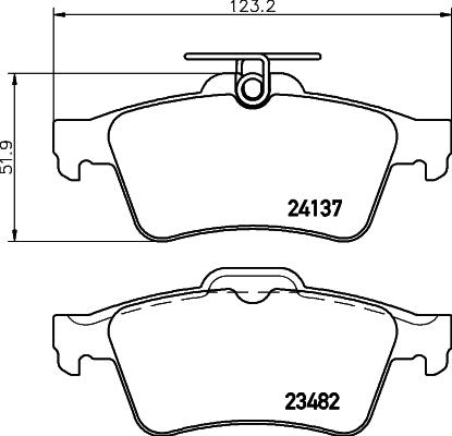 HELLA 8DB 355 011-731 - Komplet kočnih obloga, disk kočnica parts5.com