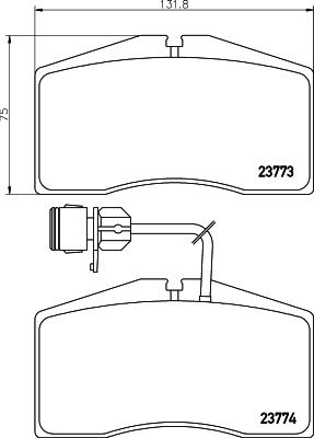 HELLA 8DB 355 018-491 - Brake Pad Set, disc brake parts5.com