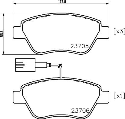 HELLA 8DB 355 018-821 - Set placute frana,frana disc parts5.com