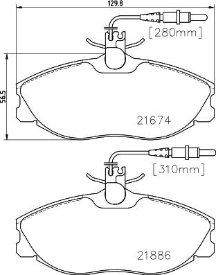 HELLA 8DB 355 018-221 - Fékbetétkészlet, tárcsafék parts5.com