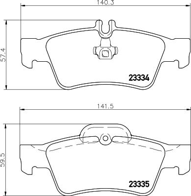 HELLA 8DB 355 018-751 - Sada brzdových platničiek kotúčovej brzdy parts5.com