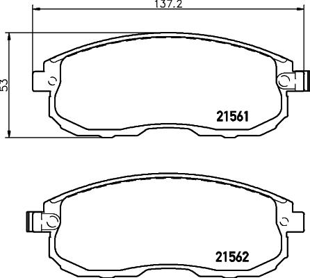 HELLA 8DB 355 013-991 - Brake Pad Set, disc brake parts5.com