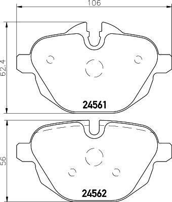 HELLA 8DB 355 013-921 - Komplet zavornih oblog, ploscne (kolutne) zavore parts5.com