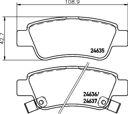 HELLA 8DB 355 013-591 - Komplet zavornih oblog, ploscne (kolutne) zavore parts5.com