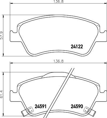 HELLA 8DB 355 013-561 - Zestaw klocków hamulcowych, hamulce tarczowe parts5.com