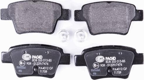 HELLA 8DB 355 013-851 - Sada brzdových destiček, kotoučová brzda parts5.com