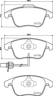 HELLA 8DB 355 013-861 - Set placute frana,frana disc parts5.com