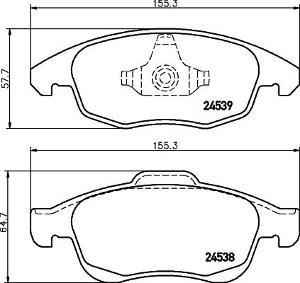 HELLA 8DB 355 013-341 - Komplet zavornih oblog, ploscne (kolutne) zavore parts5.com