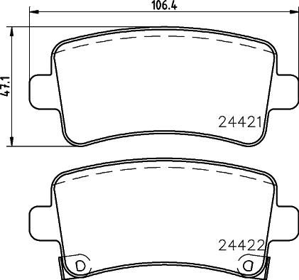 HELLA 8DB 355 012-991 - Set placute frana,frana disc parts5.com