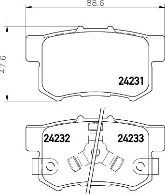 HELLA 8DB 355 012-061 - Комплект спирачно феродо, дискови спирачки parts5.com