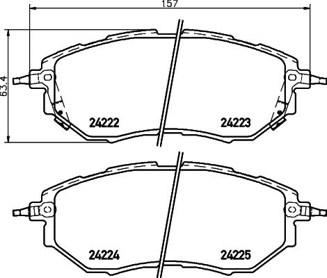 HELLA 8DB 355 012-031 - Piduriklotsi komplekt,ketaspidur parts5.com