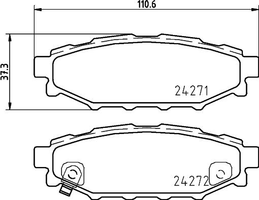 HELLA 8DB 355 012-261 - Тормозные колодки, дисковые, комплект parts5.com