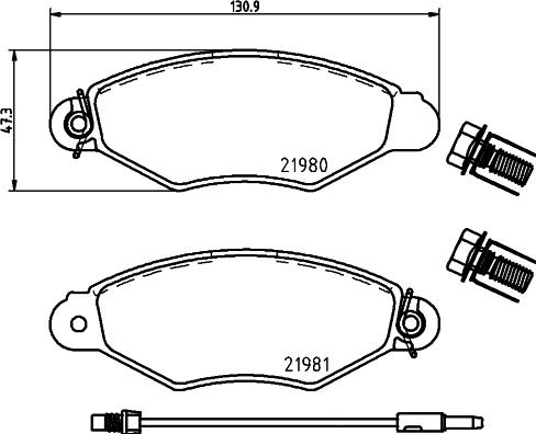 HELLA 8DB 355 019-301 - Fren balata seti, diskli fren parts5.com