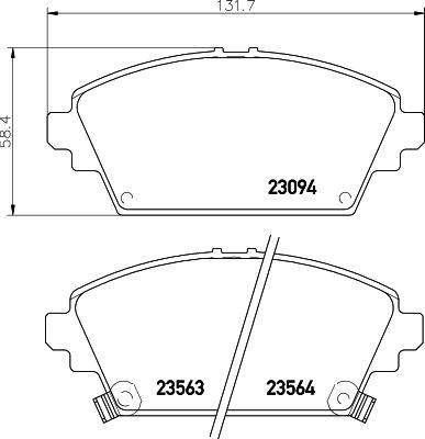 HELLA 8DB 355 017-171 - Brake Pad Set, disc brake parts5.com