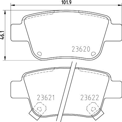 HELLA 8DB 355 017-331 - Тормозные колодки, дисковые, комплект parts5.com