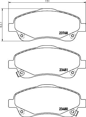 HELLA 8DB 355 017-321 - Fékbetétkészlet, tárcsafék parts5.com