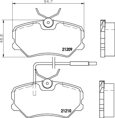 HELLA 8DB 355 017-741 - Set placute frana,frana disc parts5.com