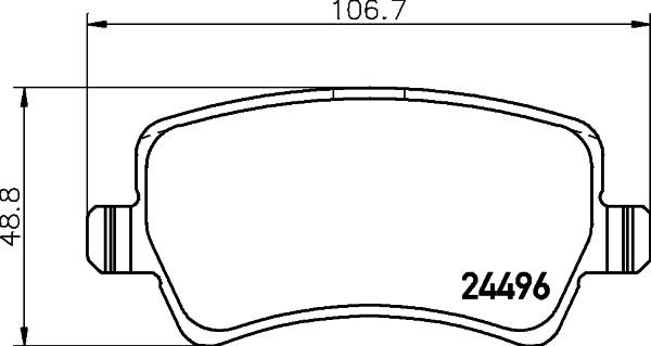 HELLA 8DB 355 025-401 - Bremsbelagsatz, Scheibenbremse parts5.com