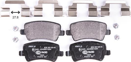 HELLA 8DB 355 025-401 - Brake Pad Set, disc brake parts5.com