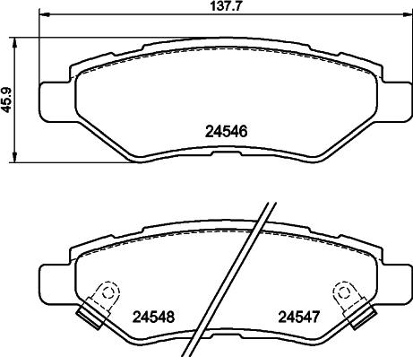 HELLA 8DB 355 020-011 - Тормозные колодки, дисковые, комплект parts5.com