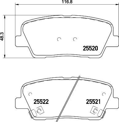 HELLA 8DB 355 020-101 - Komplet zavornih oblog, ploscne (kolutne) zavore parts5.com