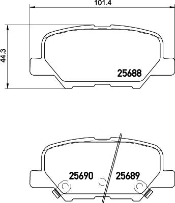 HELLA 8DB 355 020-291 - Set placute frana,frana disc parts5.com