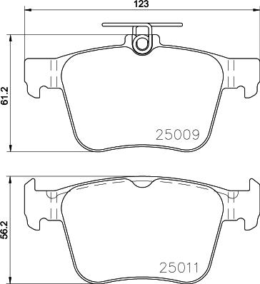 HELLA 8DB 355 020-261 - Fren balata seti, diskli fren parts5.com