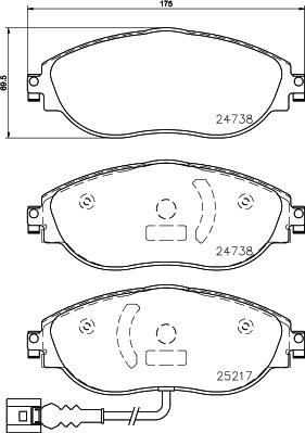 HELLA 8DB 355 021-971 - Zestaw klocków hamulcowych, hamulce tarczowe parts5.com