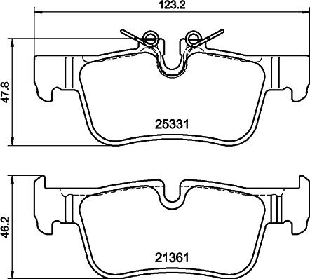 HELLA 8DB 355 021-681 - Set placute frana,frana disc parts5.com