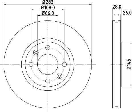 HELLA 8DD 355 105-051 - Disc frana parts5.com