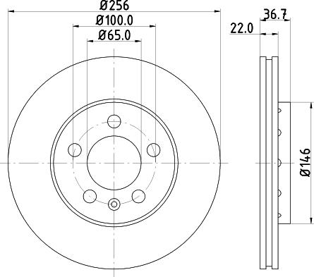 HELLA 8DD 355 127-291 - Tarcza hamulcowa parts5.com