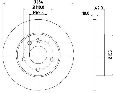 HELLA 8DD 355 106-111 - Disc frana parts5.com