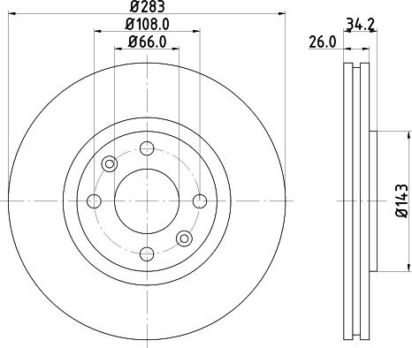 HELLA 8DD 355 108-371 - Tarcza hamulcowa parts5.com