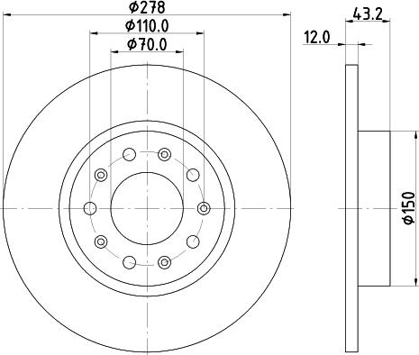 HELLA 8DD 355 116-671 - Disco de freno parts5.com