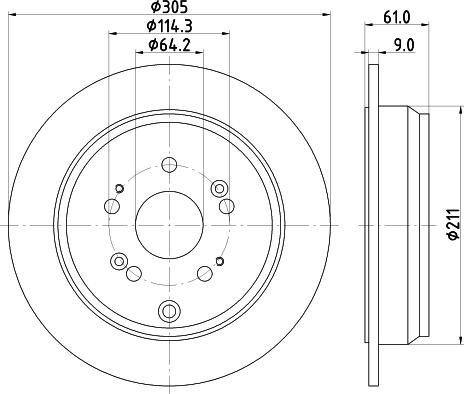 HELLA 8DD 355 118-901 - Δισκόπλακα parts5.com