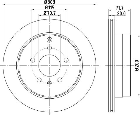 HELLA 8DD 355 128-821 - Disc frana parts5.com