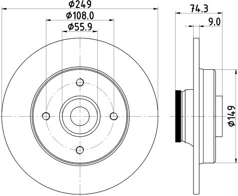 HELLA 8DD 355 123-301 - Brake Disc parts5.com