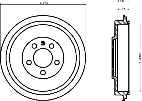 HELLA 8DT 355 300-421 - Fékdob parts5.com