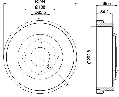 HELLA 8DT 355 303-421 - Tambur frana parts5.com